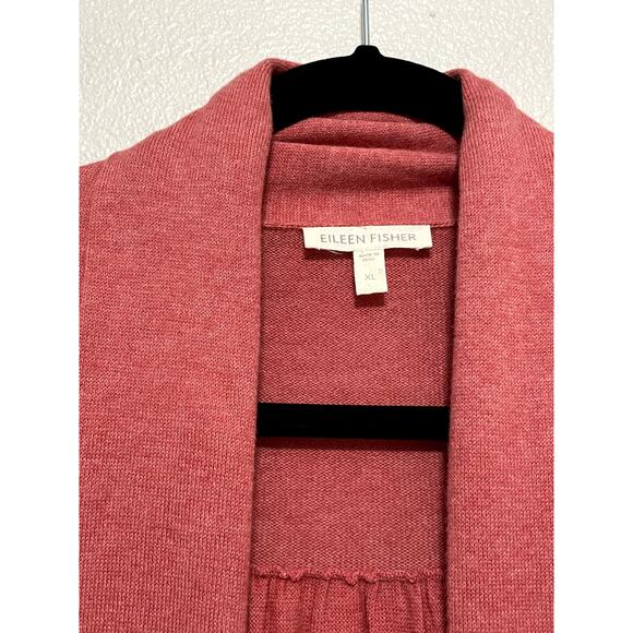 EILEEN FISHER Pink Cardigan Size XL 100% Cotton - Picture 2 of 7